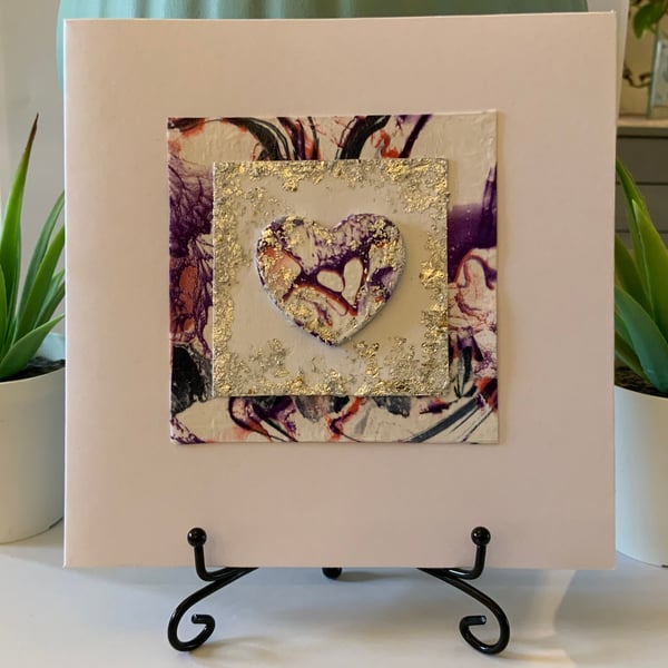 Wood Heart Occasion Card.