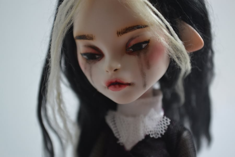 Grief OOAK custom doll repaint inspired by the Banshee MADE TO ORDER