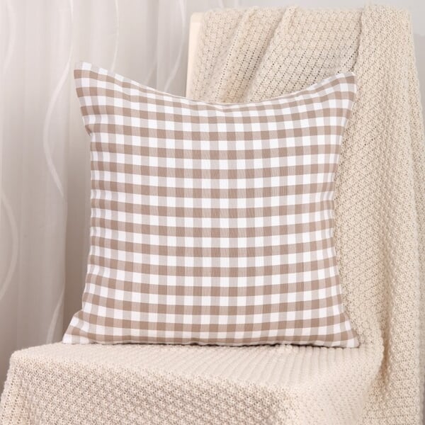 Gingham Cushion Covers . Cotton . 16 or 18 inch 