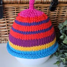 Colourful Pure Aran Cotton Baby Beanie Hat 0-3 months size 