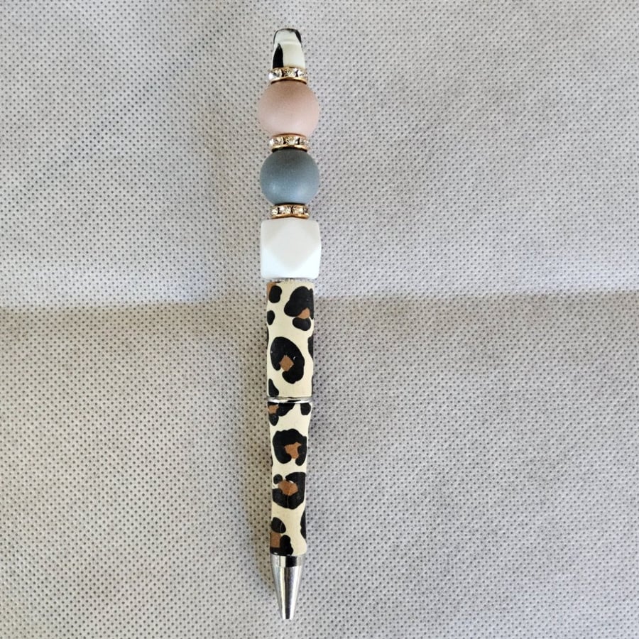 "Natural Balance" Animal Print Focal Bead Pen - Celebrating Neurodiversity