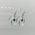 Turquoise hoop earrings sterling silver