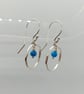 Turquoise hoop earrings sterling silver