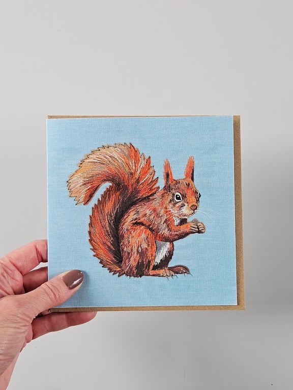 Red Squirrel greetings card, blank card, Wildlife