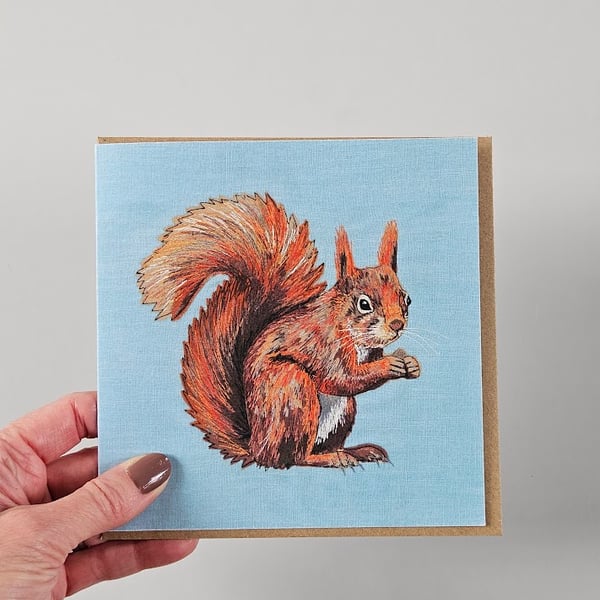 Red Squirrel greetings card, blank card, Wildlife