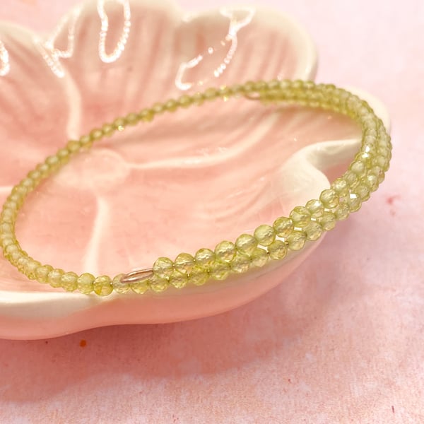 Peridot Memory Wire Bracelet 