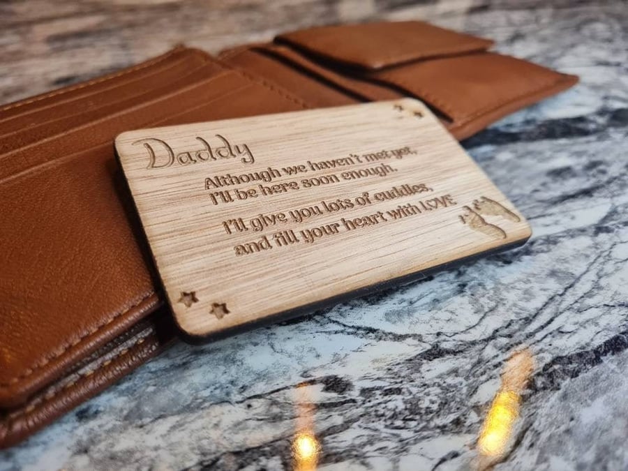 Wallet card, great gift for any occasion, fathers day, dad gift, valentines day,