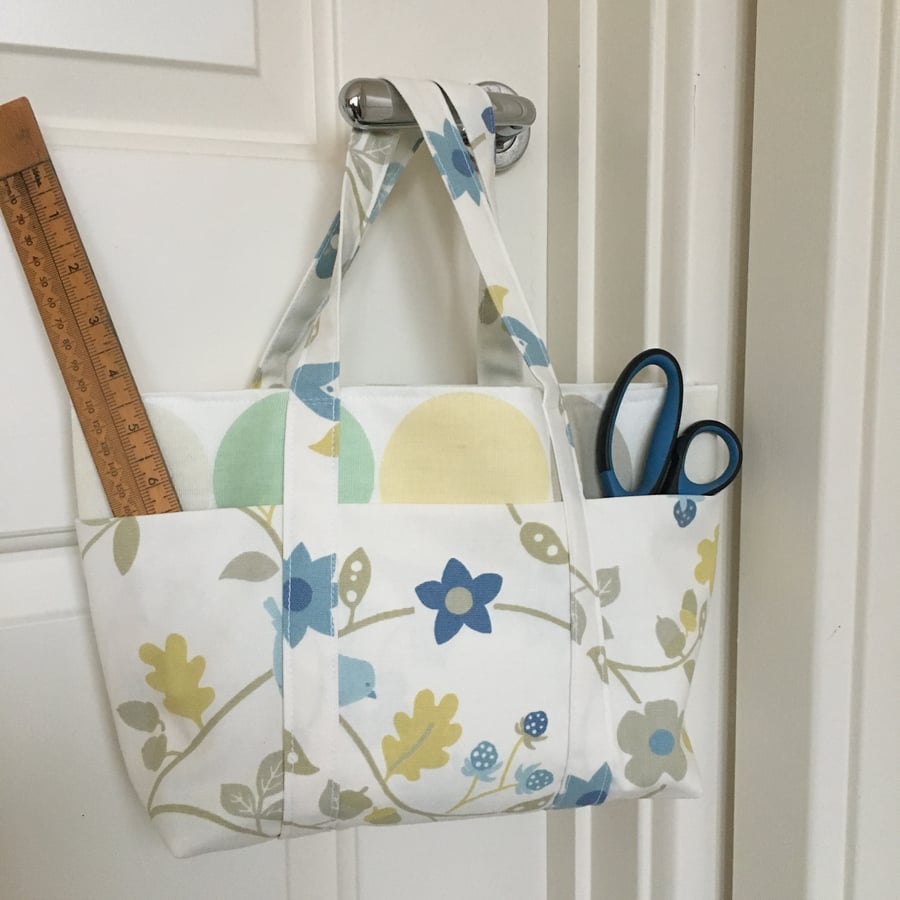 Birds and Flowers bag with pockets