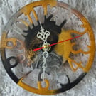 Handmade Resin Wall Clock – Black, Gold & Silver Elegance