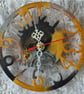 Handmade Resin Wall Clock – Black, Gold & Silver Elegance