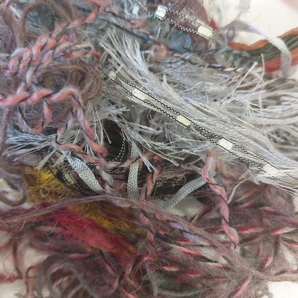 Pack of Yarns and Textured Threads Collage Embroidery