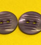 Vintage Buttons: Blue-Violet Ridged Front 2x15mm - Image 1