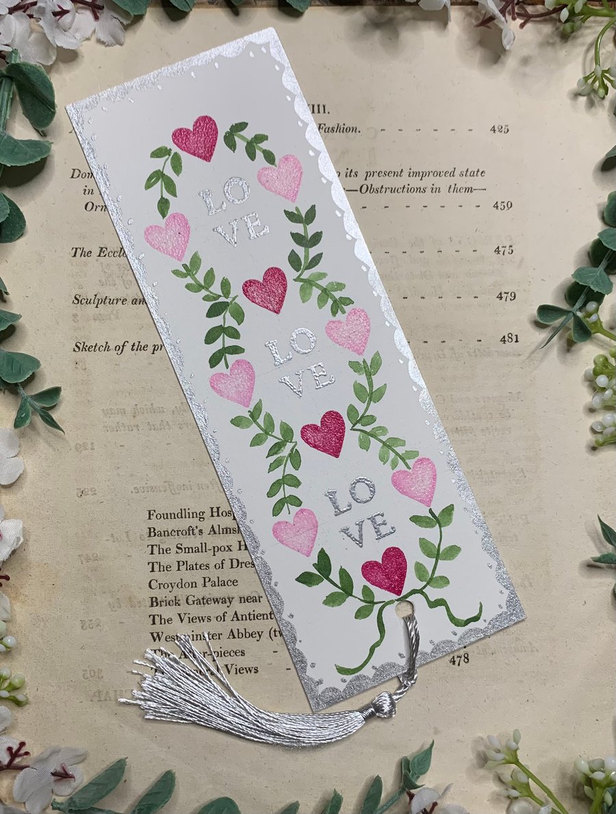 Love, Love, Love Handmade Bookmark