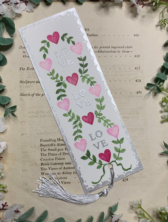 Love, Love, Love Handmade Bookmark