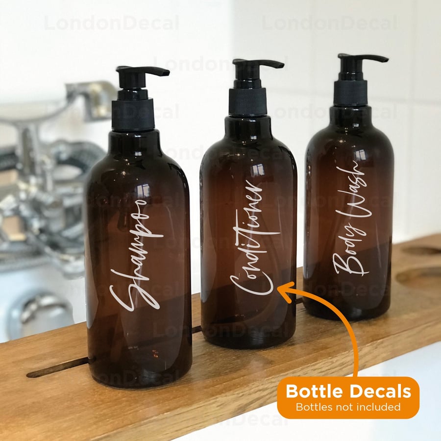 SHAMPOO, CONDITIONER and BODYWASH - Labels Bottle decal stickers (Type 2)