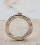 Luminous Sterling Silver & Gold Diamond Ring - Size O - Image 8