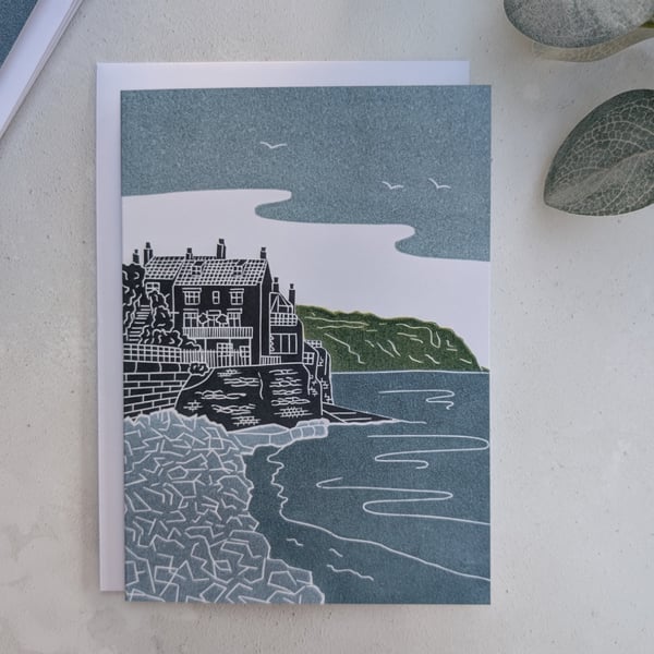 Robin Hood's Bay Greetings Card, Yorkshire Coast Note Card