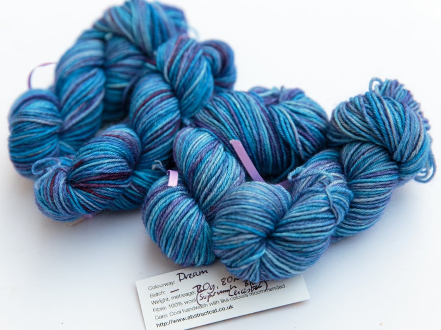 SALE: Dawn - Superwash Bluefaced Leicester 4 ply 20g mini skeins