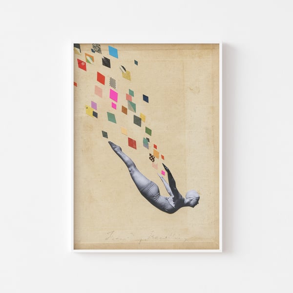 Diving Art Print - Swan