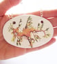 Large Handmade Leafy Seadragon Design Ceramic Pendant on Silver Colour Chain - Image 1