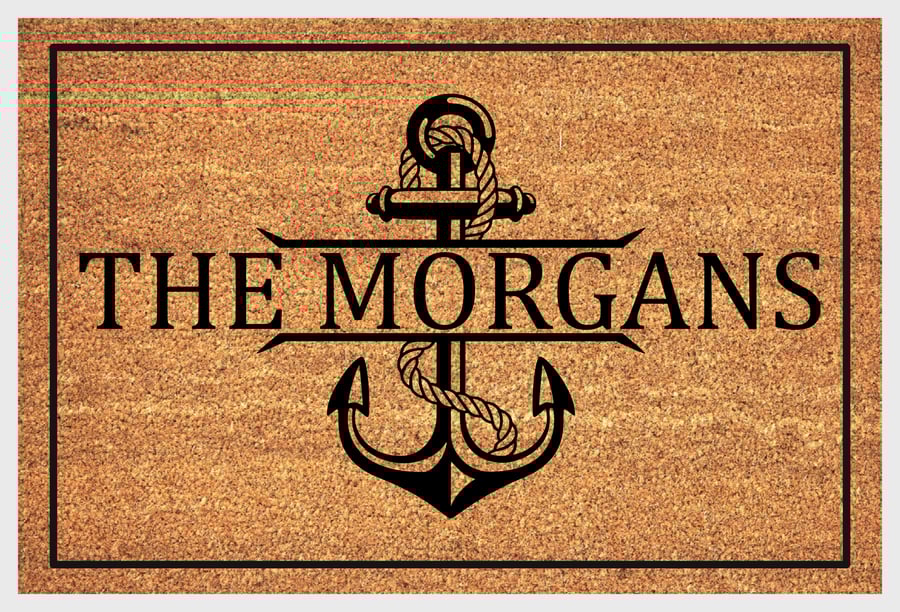 Boat Anchor Doormat - Personalized Boat Anchor Welcome Mat - 3 Sizes