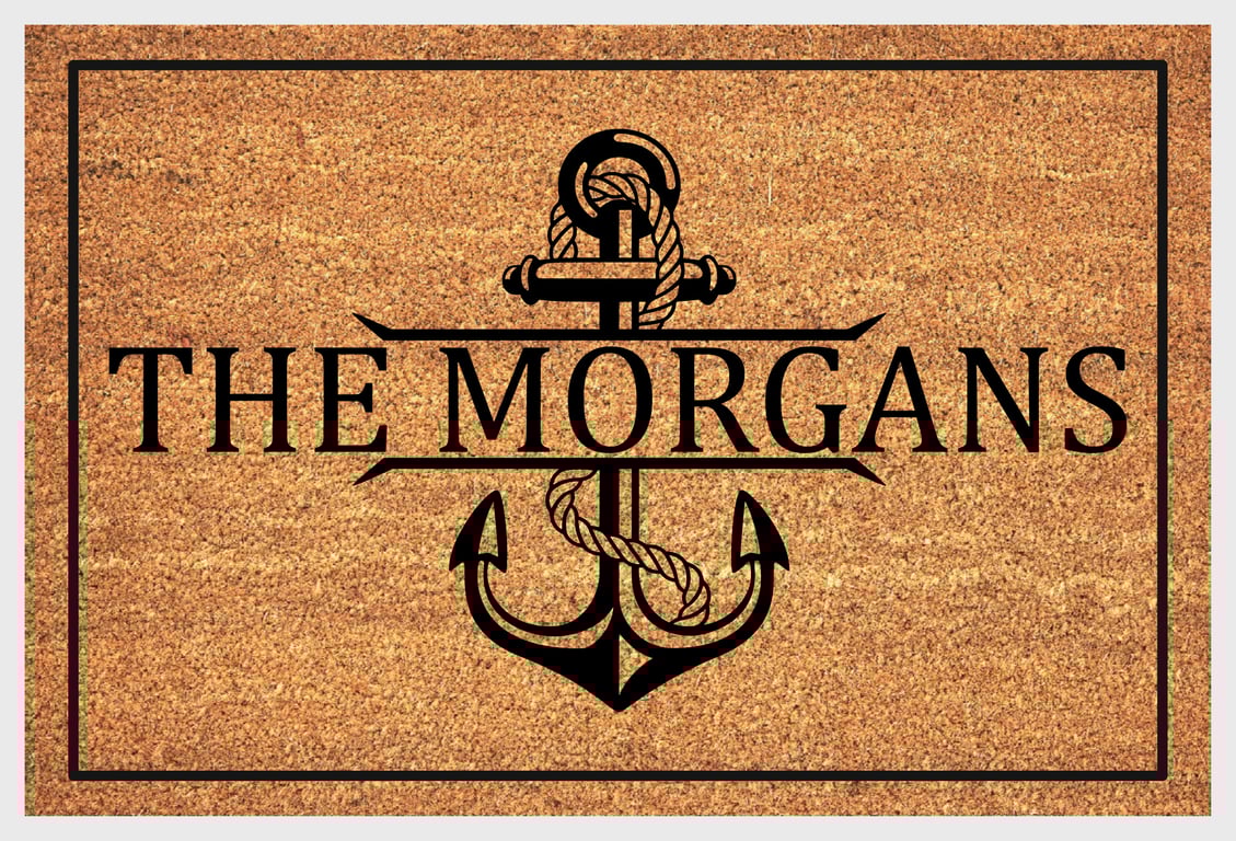 Boat Anchor Doormat - Personalized Boat Anchor Welcome Mat - 3 Sizes