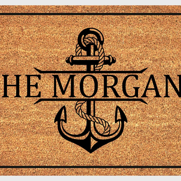 Boat Anchor Doormat - Personalized Boat Anchor Welcome Mat - 3 Sizes