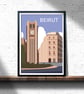 Beirut retro travel poster, Beirut city art print, Lebanon travel poster - Image 1