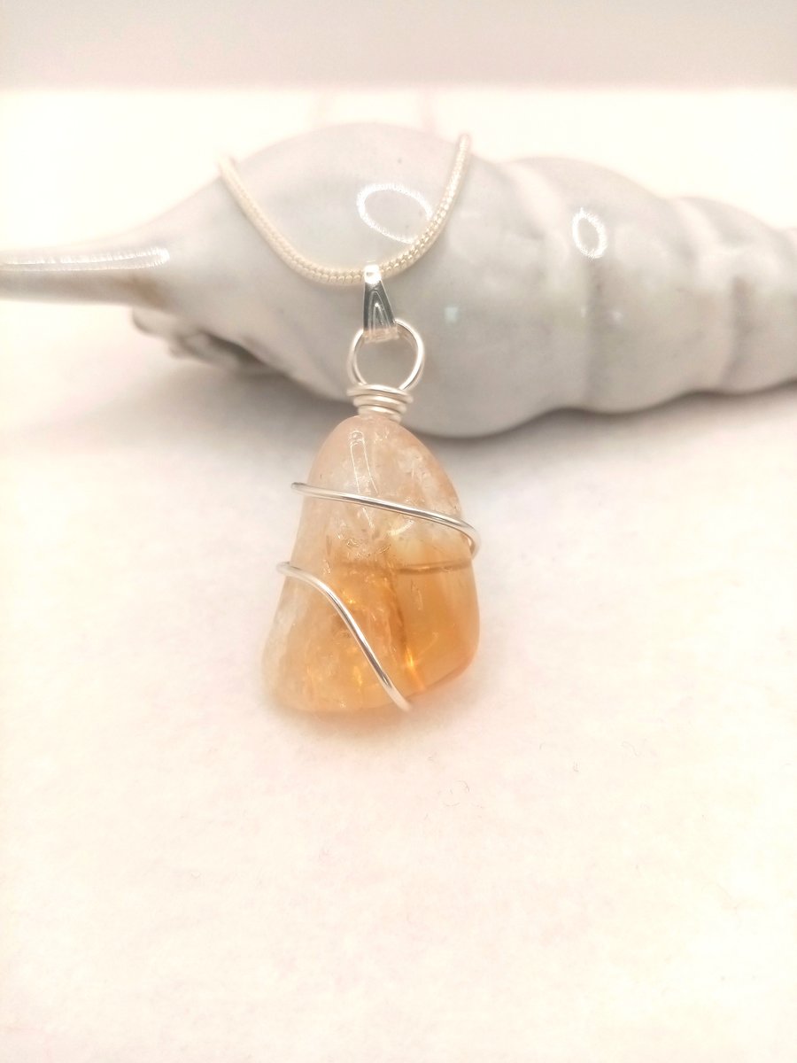 Citrine Tumble Stone Necklace