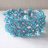 Turquoise Beaded Lace Crystal Bracelet