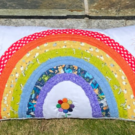 Quilted Rainbow Cushion cover - Made to order