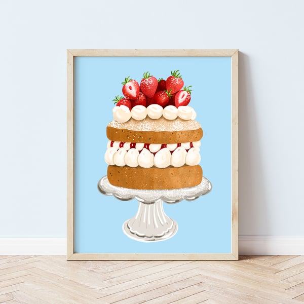 Victoria Sponge Cake A4 Art Print