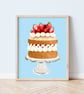 Victoria Sponge Cake A4 Art Print - Image 1