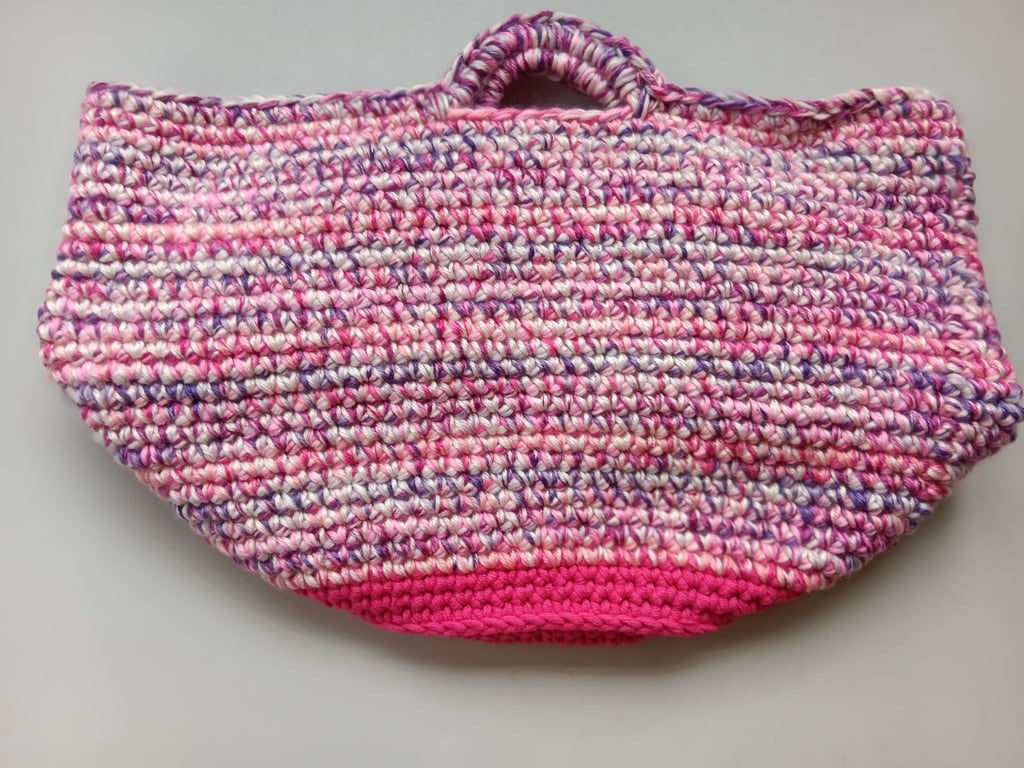 Crochet Basket Bag (Soft Pink) - holds so much!