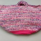 Crochet Basket Bag (Soft Pink) - holds so much!