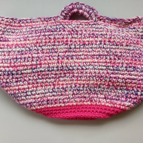 Crochet Basket Bag (Soft Pink) - holds so much!