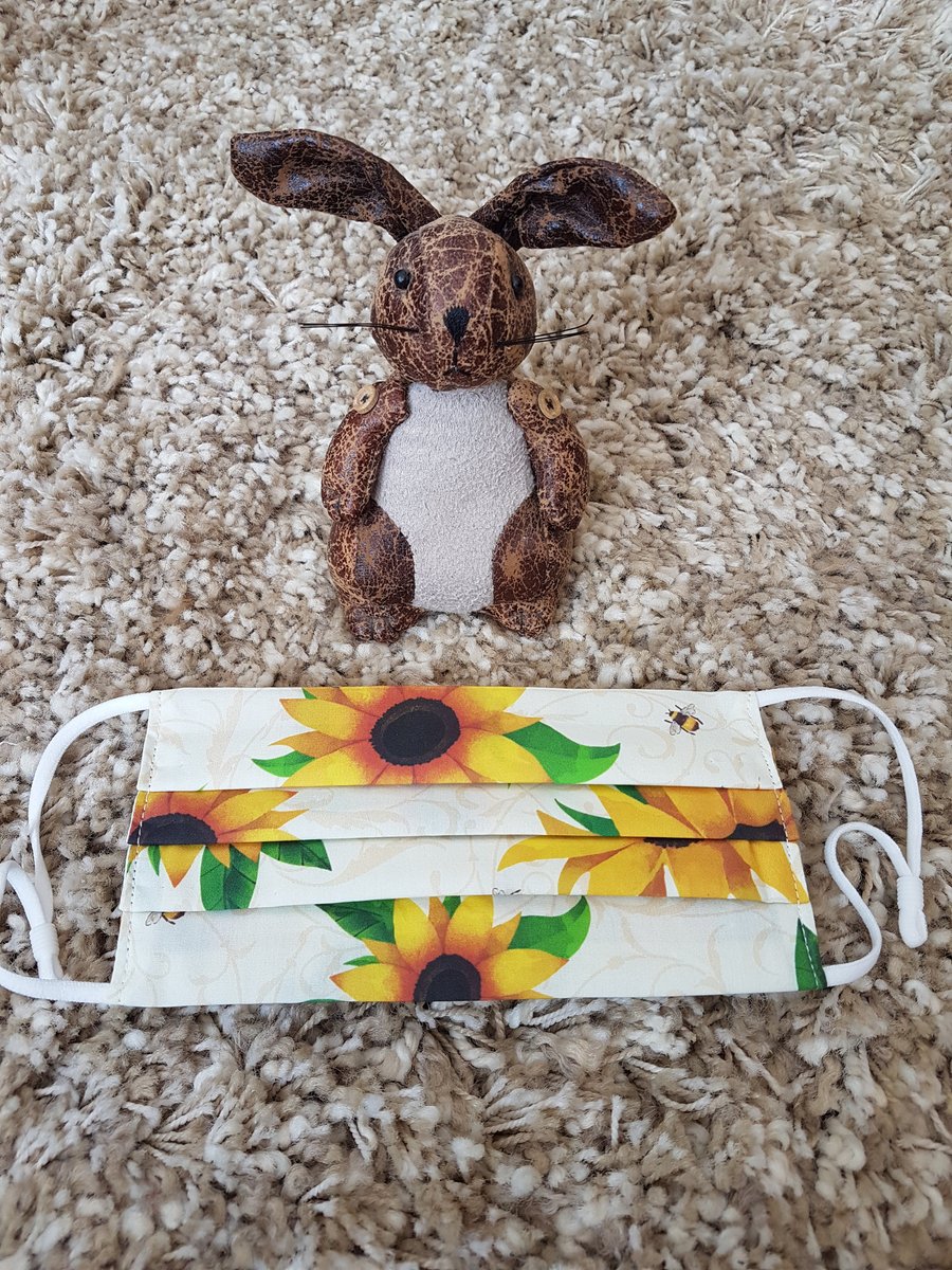 Adult face covering - Sunflower and Bee print 