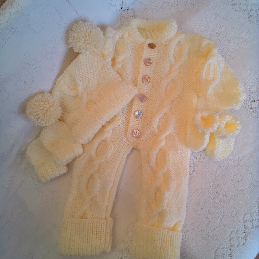 Cabled Outdoor Outfit for Baby, Prem Sizes Available, Custom Make, Baby Clothes