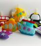 Make Your Own felt Rainbow Transport Vehicle Garland Kit. Sewing pattern.