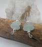 Chunky Seafoam Cornish Sea Glass Stack Earrings, Sterling Silver E517
