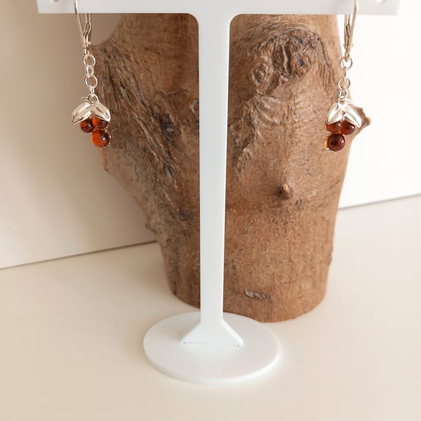 Amber Berries Earrings. Sterling Silver, Amber, Bespoke, Amber Earrings, Gift 