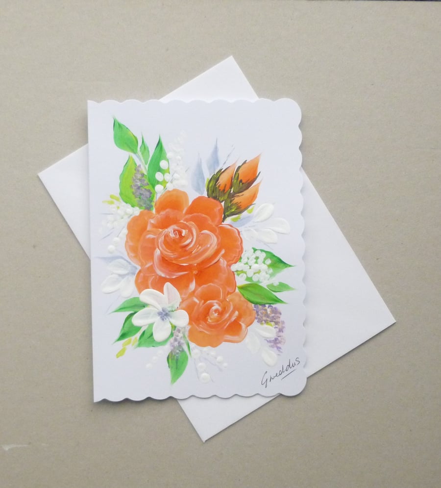 hand painted original art greetings card ( ref F 897 C1 )