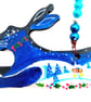 The Christmas hare with snow and holly - Image 3