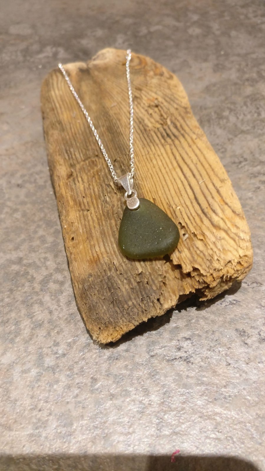 Green Seaglass Necklace 