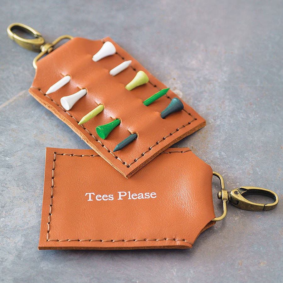 Leather Golf Tee holder - gifts for golfers 