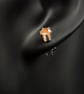 Sunstone soft orange sterling silver gemstone handmade stud earrings - Image 3