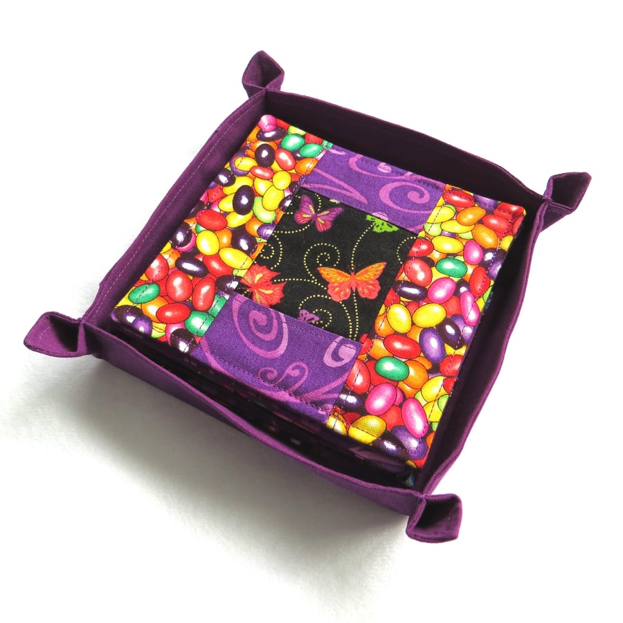 Patchwork Coaster Set - Jellybean Butterfly Swirls