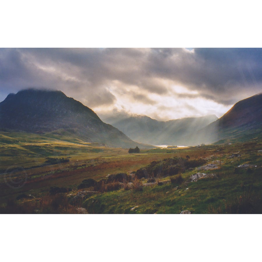 Photographic print of Tryfan and the Ogwen Valley, Eryri (Snowdonia)