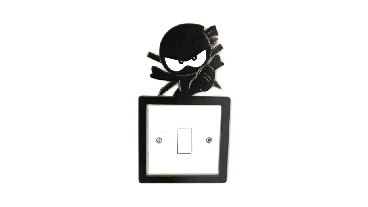 UK light Switch surround - Ninja Fighting stance