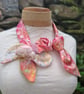 Pink floral satin necklace - Image 1